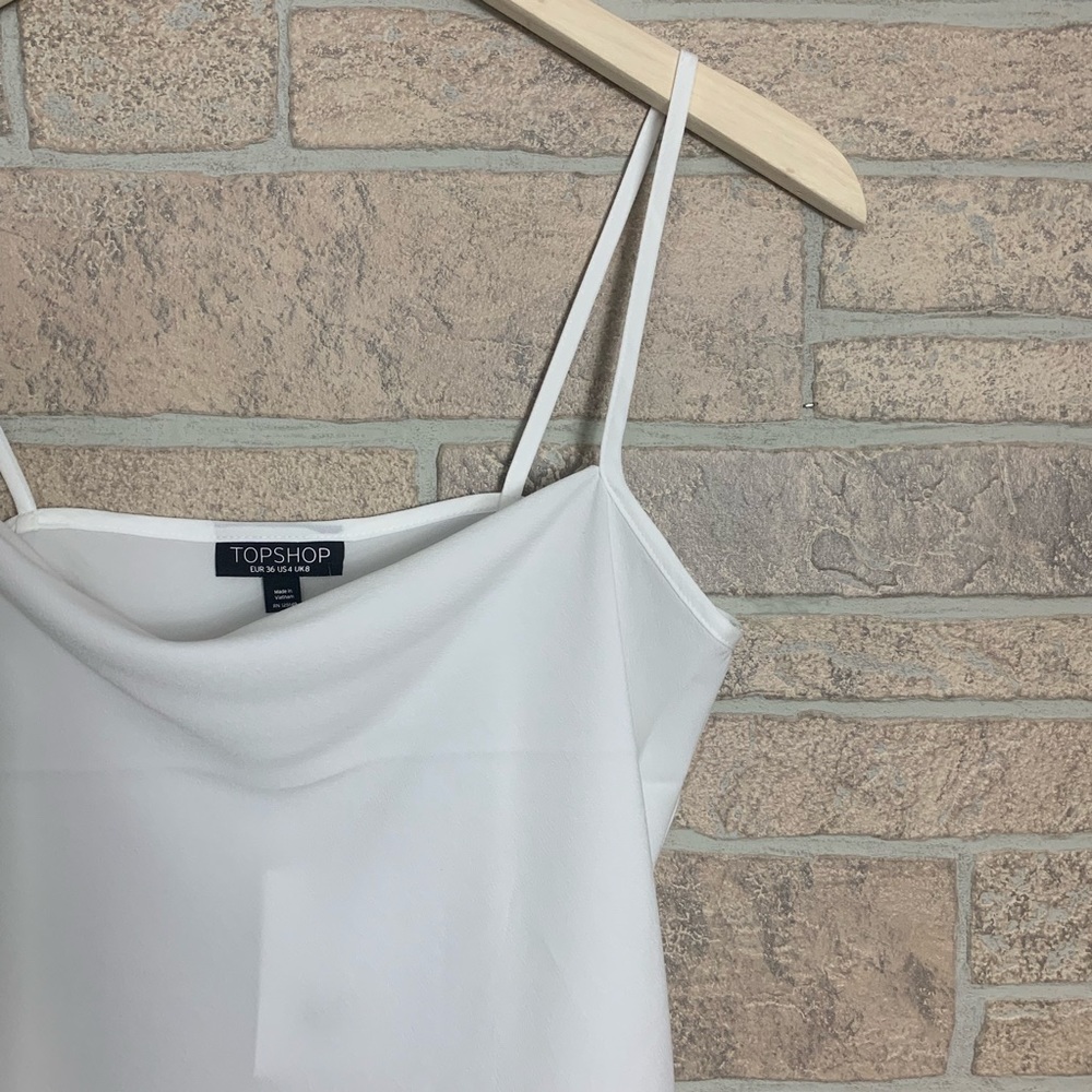 NWT Top Shop 12 White Cowl Neck Cami Tank Top - Picture 4 of 8